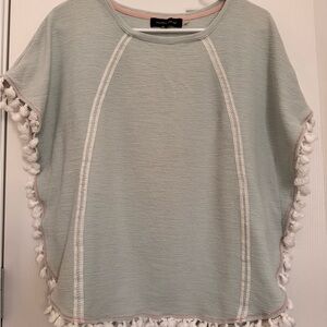 Pastel Green Fringe Top Size M
